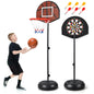 2-in-1 Toddler Kids Basketball Hoop with Dart Board