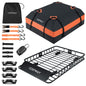 Roof Rack Cargo Basket with 425L Waterproof Bag and 90kg Max Load