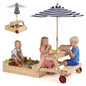 Kids Picnic Table with Sandbox, Wooden Children Garden Table and Bench Set