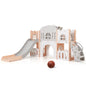 All in 1 Toddler Slide Playset Freestanding Kids Slide with Tunnel