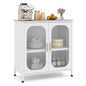 Kitchen Sideboard with 2 Translucent Doors & Adjustable Shelf