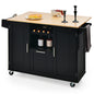 Drop-Leaf Kitchen Island on Wheels, Rolling Storage Trolley Cart