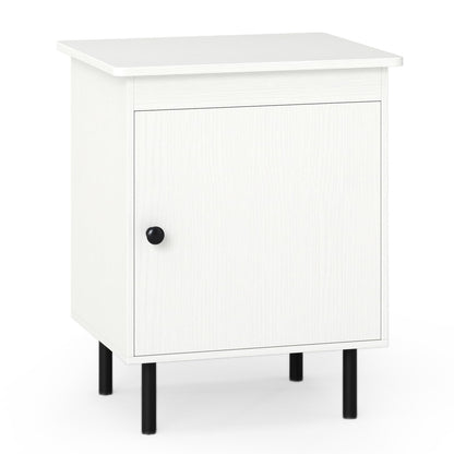 2-Tier Nightstand with Single Door Cabinet for Bedroom