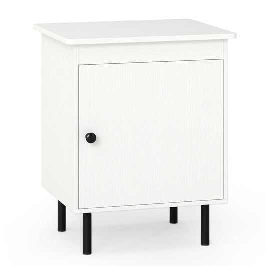 2-Tier Nightstand with Single Door Cabinet for Bedroom