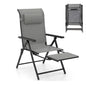 10-Position Adjustable Patio Chaise Lounge Chair Deck Sunbed with Armrests