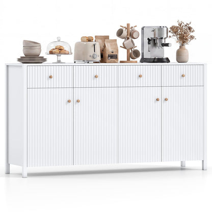 4-Door Kitchen Sideboard, 160cm Wide Buffet Storage Cabinet with 4 Drawers