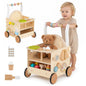 13-In-1 Wooden Baby Walker with Wheels and Storage for Boys Girls Aged 1+