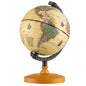 Antique Globe Dia 14cm with Wooden Base and Modern Map