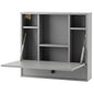 Wall-Mounted Fold-Down Desk Floating Computer Workstation with Drawer and 6 Cubes