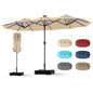 4.5m Double-Sided Parasol, 12 Heavy-Duty Ribs Extra Large Sun Umbrella