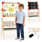 3-in-1 Freestanding Kids Art Easel with Double-sided Drawing Board