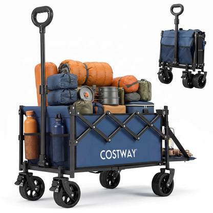 63-92L Folding Trolley Cart, 150kg Load, Adjustable Handle