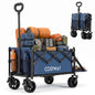 63-92L Folding Trolley Cart, 150kg Load, Adjustable Handle