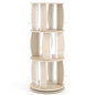 3-Tier 360° Spinning Bookshelf Tower with Display Stands for Small Spaces