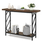 2-Tier Console Table, Industrial Slim Entryway Table with 40mm Top