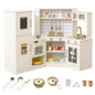 Pretend Play Corner Kitchen Set with Ice Dispenser Stoves for Boys Girls 3+