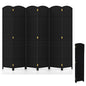 6-Panel Room Divider Folding Privacy Screen with Hand-woven Texture