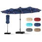 4.5m Double-Sided Parasol, 12 Heavy-Duty Ribs Extra Large Sun Umbrella