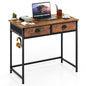 Space Saving Computer Desk with 2 Fabric Drawers