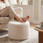 45 cm x 35 cm Round Pouf Ottoman with Loop Yarn Fabric and Machine-washable Cover