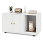Wooden Cat Litter Box Enclosure Hidden Litter Box Furniture with Scratching Board