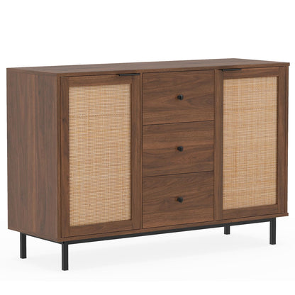 Wooden Storage Cabinet, Rustic Console Table, Freestanding kitchen Cupboard Organizer Unit