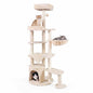 Cat Tree, 149cm Tall Cats Tower with Perches, Plush Condo, Cozy Basket