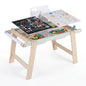 Kids Sensory Table with Double-Sided Board, 3 Foldable Bins, Rack