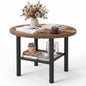 2-Tier Round Coffee Table with Storage