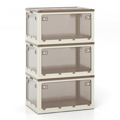 292 L Collapsible Storage Bins 3-Pack Stackable Storage Boxes with Lids