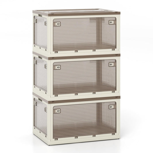 292 L Collapsible Storage Bins 3-Pack Stackable Storage Boxes with Lids