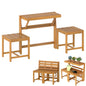 3-in-1 Convertible Patio Dining Set, Transforming Outdoor Bench Loveseat