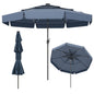 295 cm Solar Patio Umbrella with 32 LED Lights and 3-Tier Vented Top