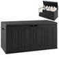 Garden Storage Box, Waterproof Resin Deck Box Bench with Lockable Lid