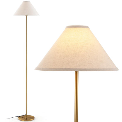 Elegant Floor Lamp with Linen Shade and Foot-Operated Switch