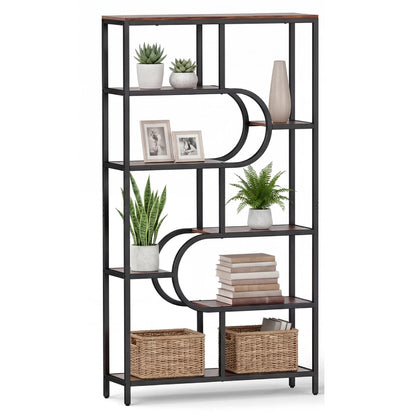 8-Tier Bookshelf Tall Etagere Bookcase with Open Storage Shelves