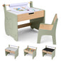Kids Art Table and Chair Set with Paper Roll for Drawing