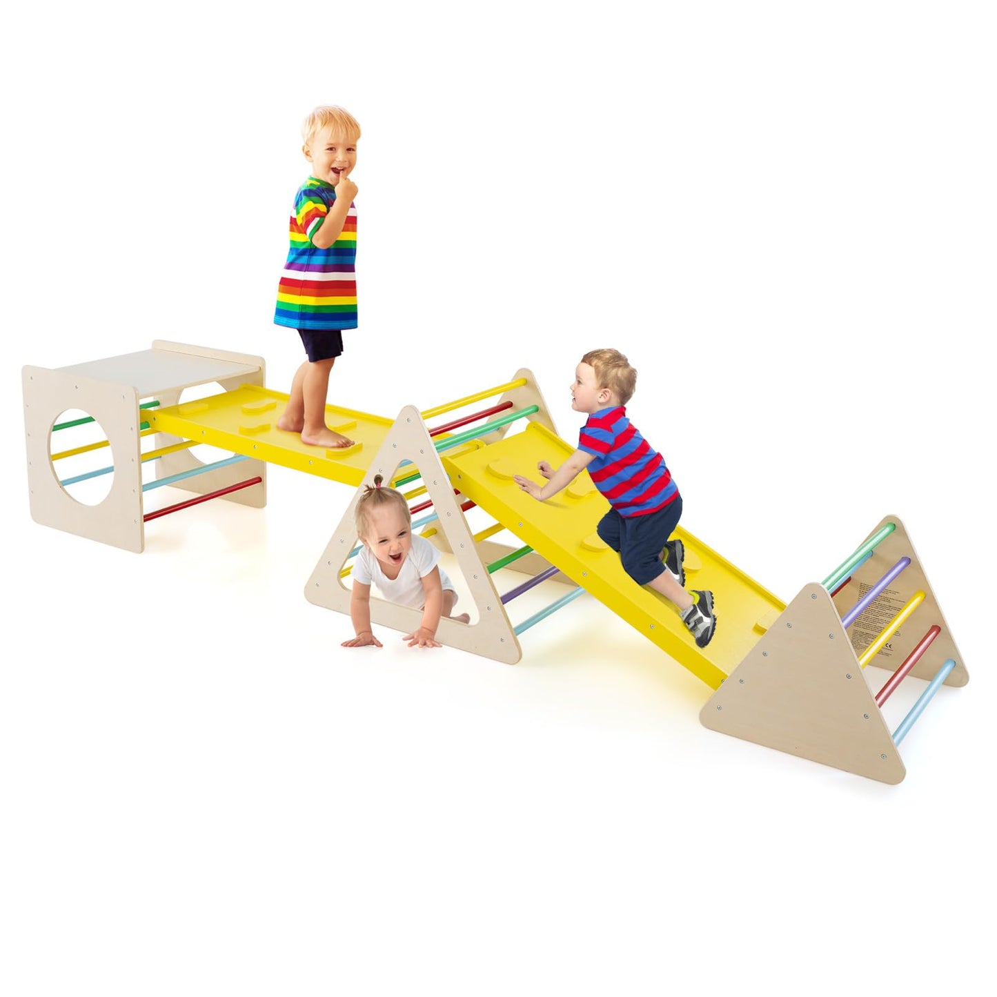 6-in-1 Set of 5 Toddler Triangle Climber for Sliding and Climbing