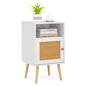 Rattan Nightstand with Storage and PE Rattan Decorated Door