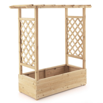 GiantexUK Raised Garden Bed with Arch Trellis (110 x 44 x 113cm)