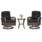 3 Pieces Patio Rattan Bistro Set with Cushions and Pillows