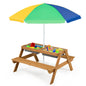 3 in 1 Wooden Sand & Water Play Table and Bench Set