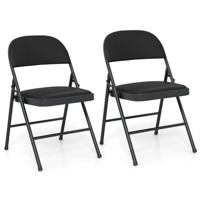 Set of 2 or 4 Folding Padded Party PVC Leather Stackable Chairs