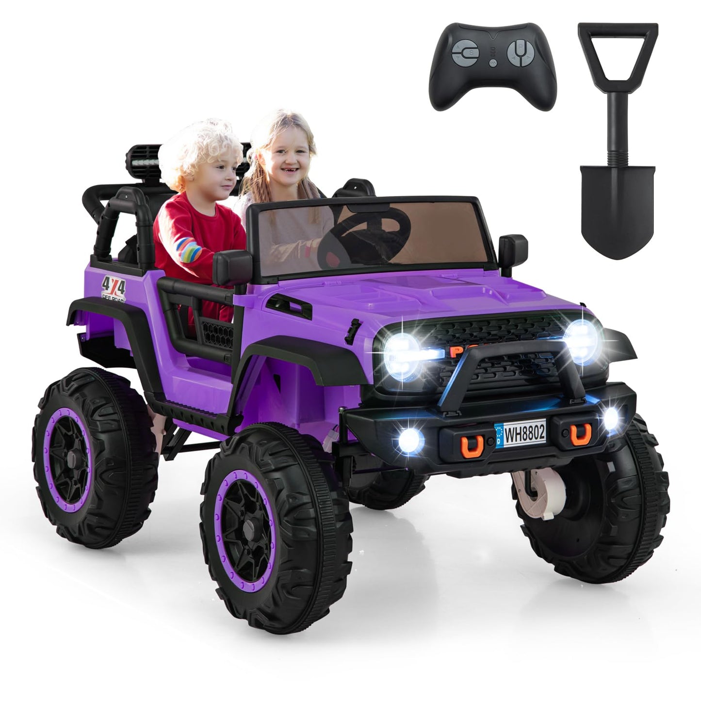 2 Seater Ride On Car with Remote Control and Horn for Boys and Girls