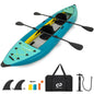 2 Person Inflatable Kayak Set with Aluminum Oars and Padded Seat
