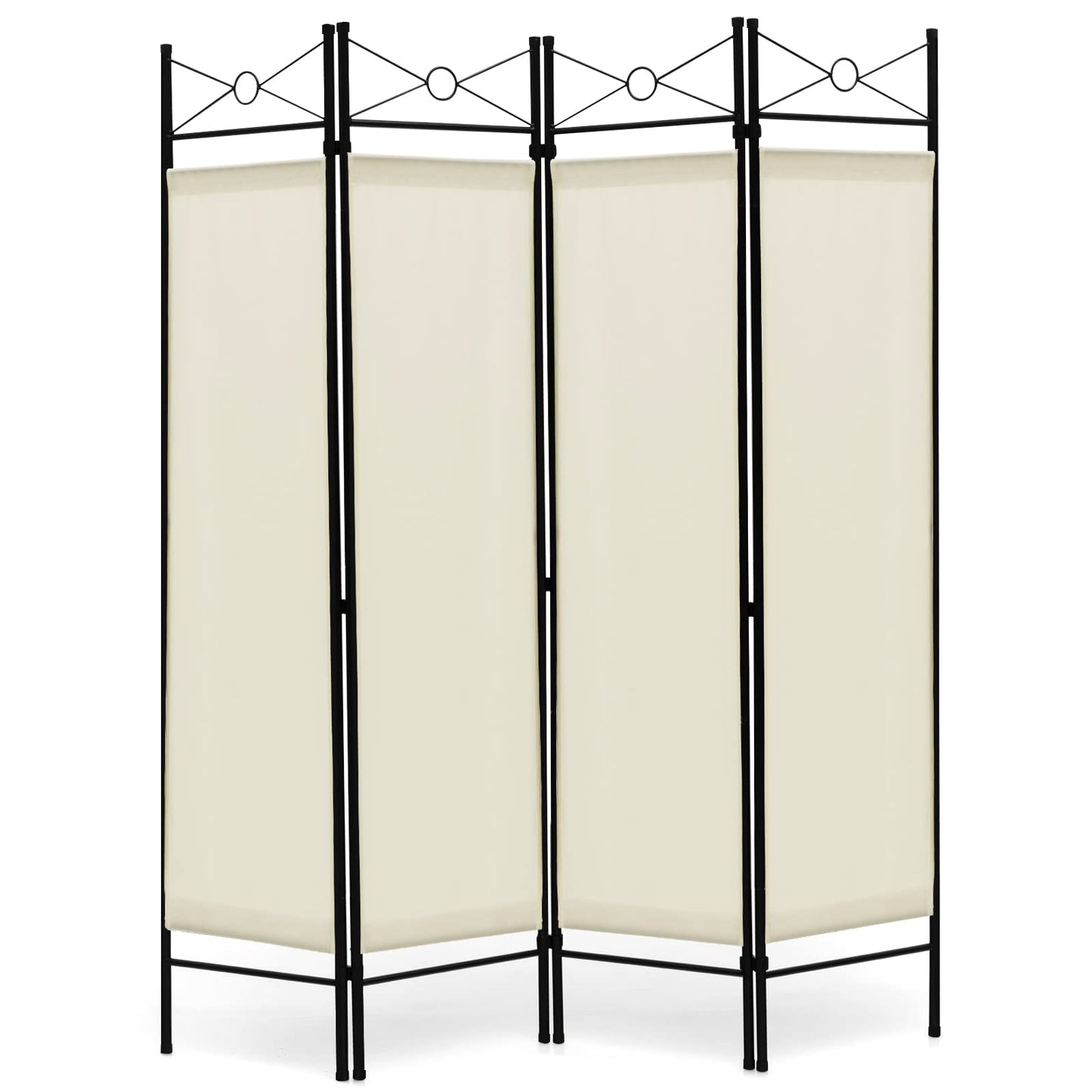 4 Panel Folding Room Divider with Detachable Cloth