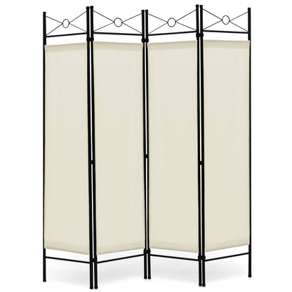 4 Panel Folding Room Divider with Detachable Cloth
