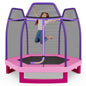 7ft Kids Trampoline  Heavy Duty Hexagonal Trampolines with Safety Enclosure Net