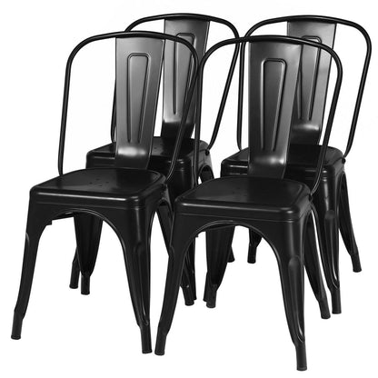Metal High Back Bar Stools 45cm with Removable Backrest