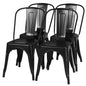 Metal High Back Bar Stools 45cm with Removable Backrest